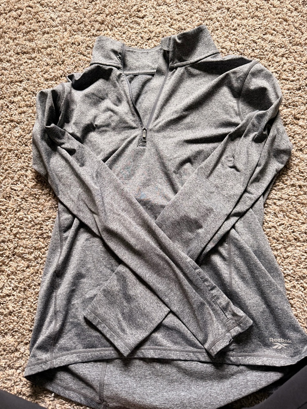Reebok Women's Heather Gray Quarter-Zip Pullover